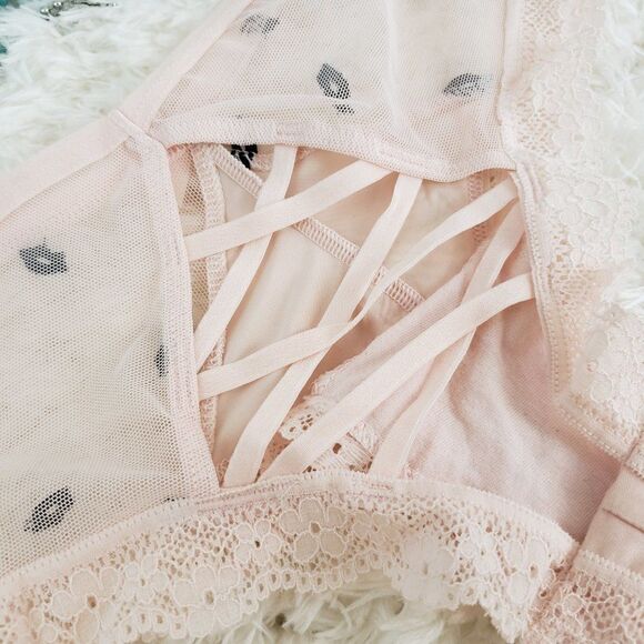 VS Beige Black Lips Print All over Cute CHEEKY Small NEW! - Picture 4 of 4